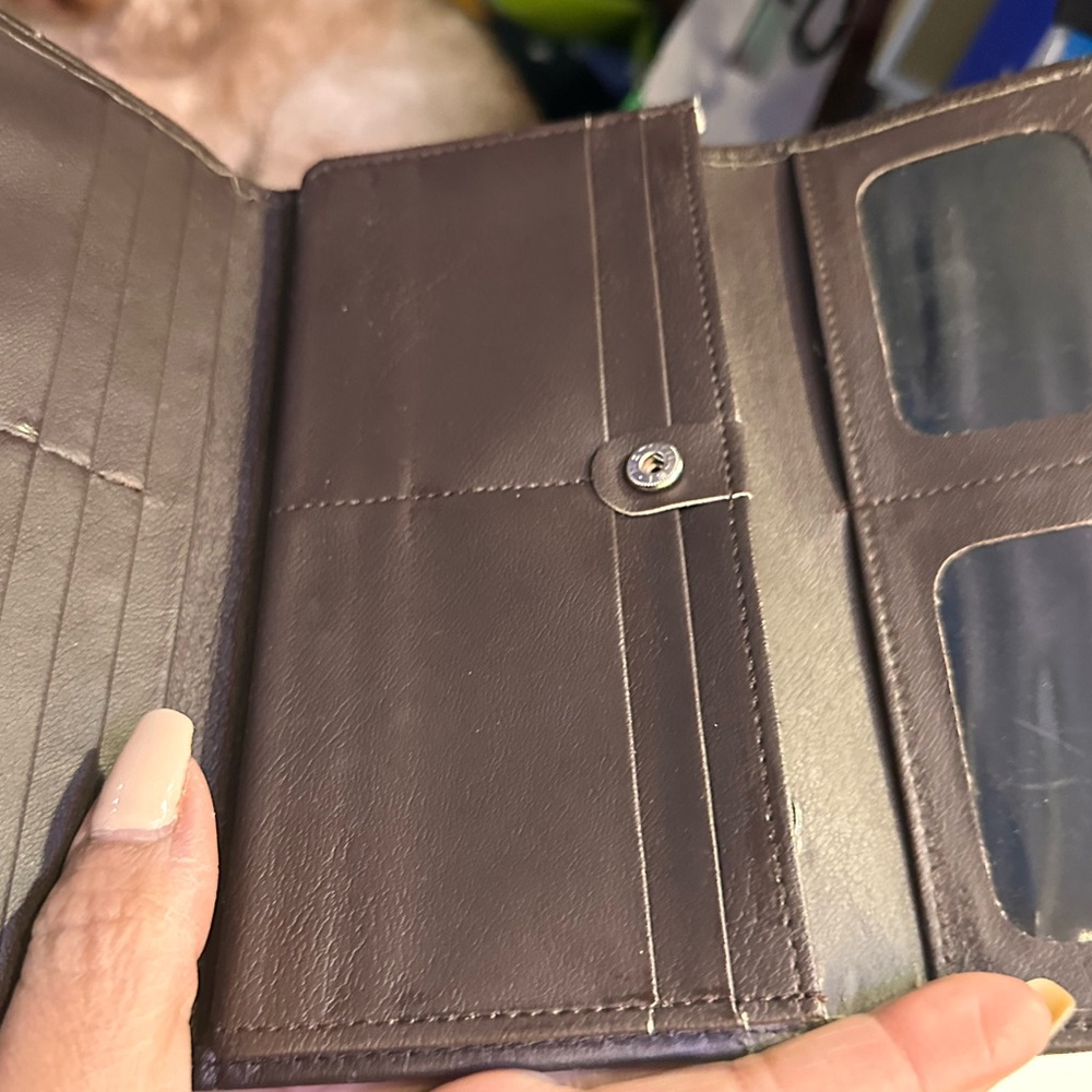Brown Patterned Wallet with Buckle - Picture 3 of 3